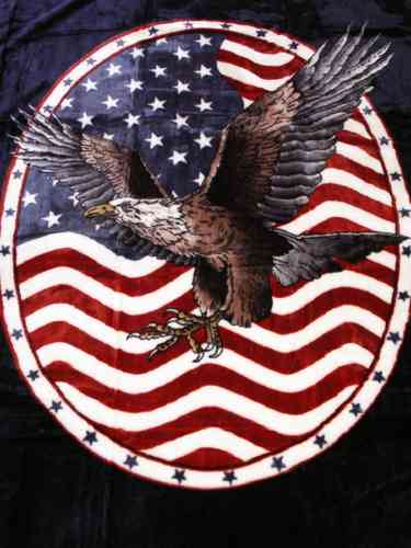 Kuscheldecke USA mit Adler-Motiv 200x160cm