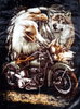 Kuscheldecke Motiv Wolf / Adler / Harley 200x160cm